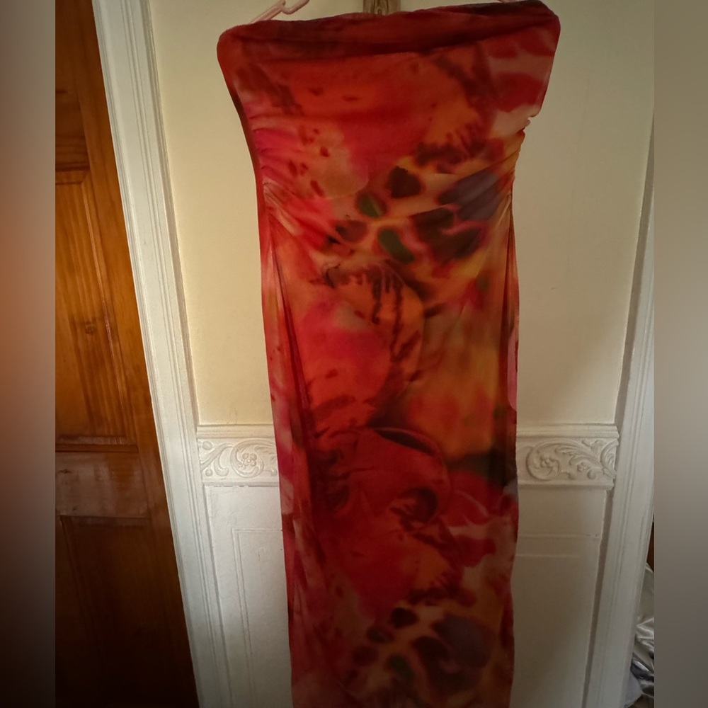 Orange tube dress